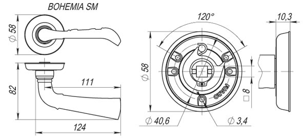 Ручка раздельная BOHEMIA AB-7