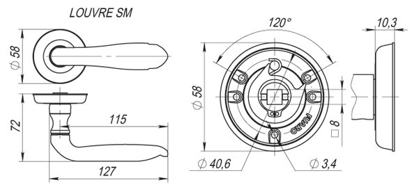 Ручка раздельная LOUVRE AS-3